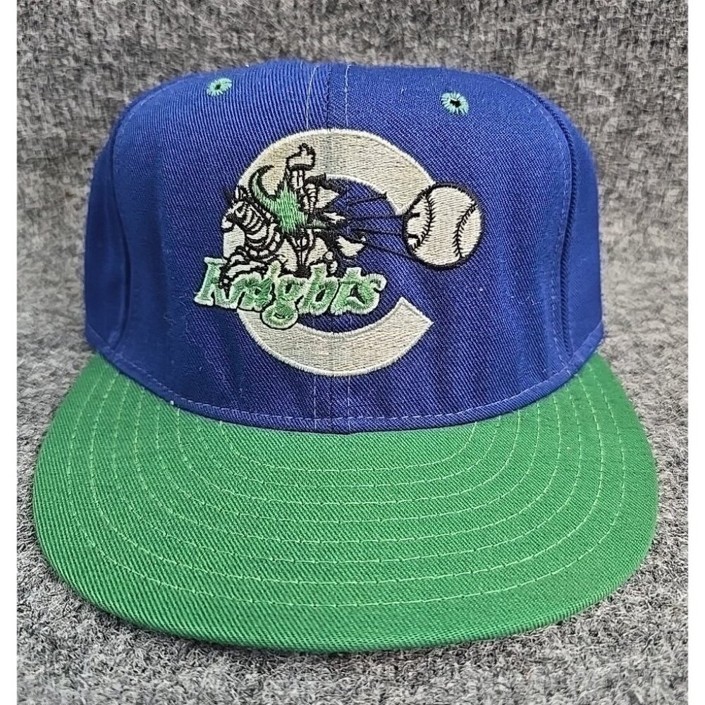 Vtg 90s Charlotte Knights Minor League ProLine Fitted Ha 6 7/8 USA Made Indians